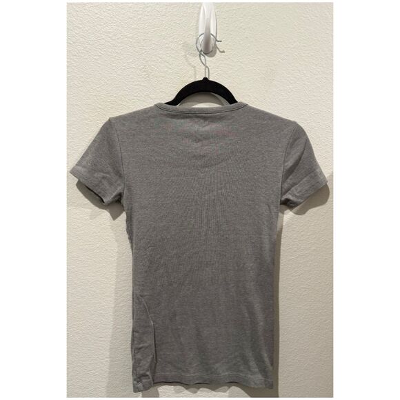 J.CREW Fine Rib Cotton Grey Short Sleeve Tee - Picture 3 of 3